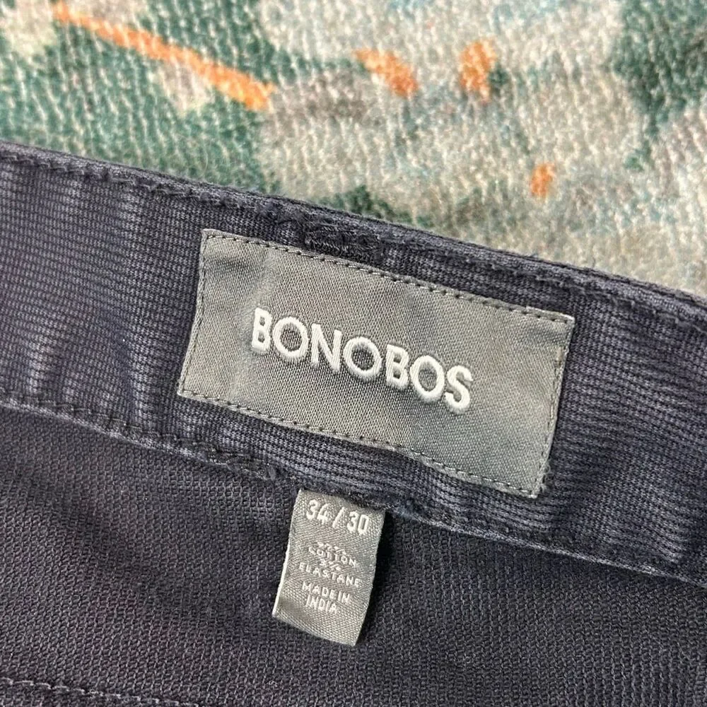 Bonobos Jeans Mens 34/30 navy blue Slim Straight Leg Cotton Blend Denim pants